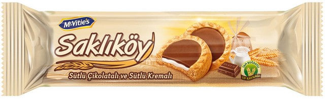 Ülker Sakliköy Cookies with Chocolate and Milk Cream Filling 100g