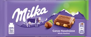 Milka Chocolate Bar Whole Hazelnuts 100g