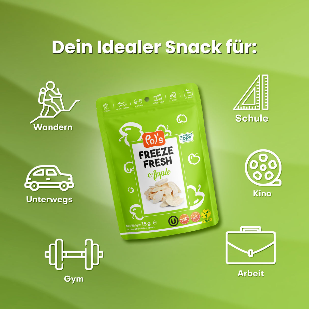 Pol's Freeze Fresh gefriergetrocknete Apfel Fruchtchips 15g