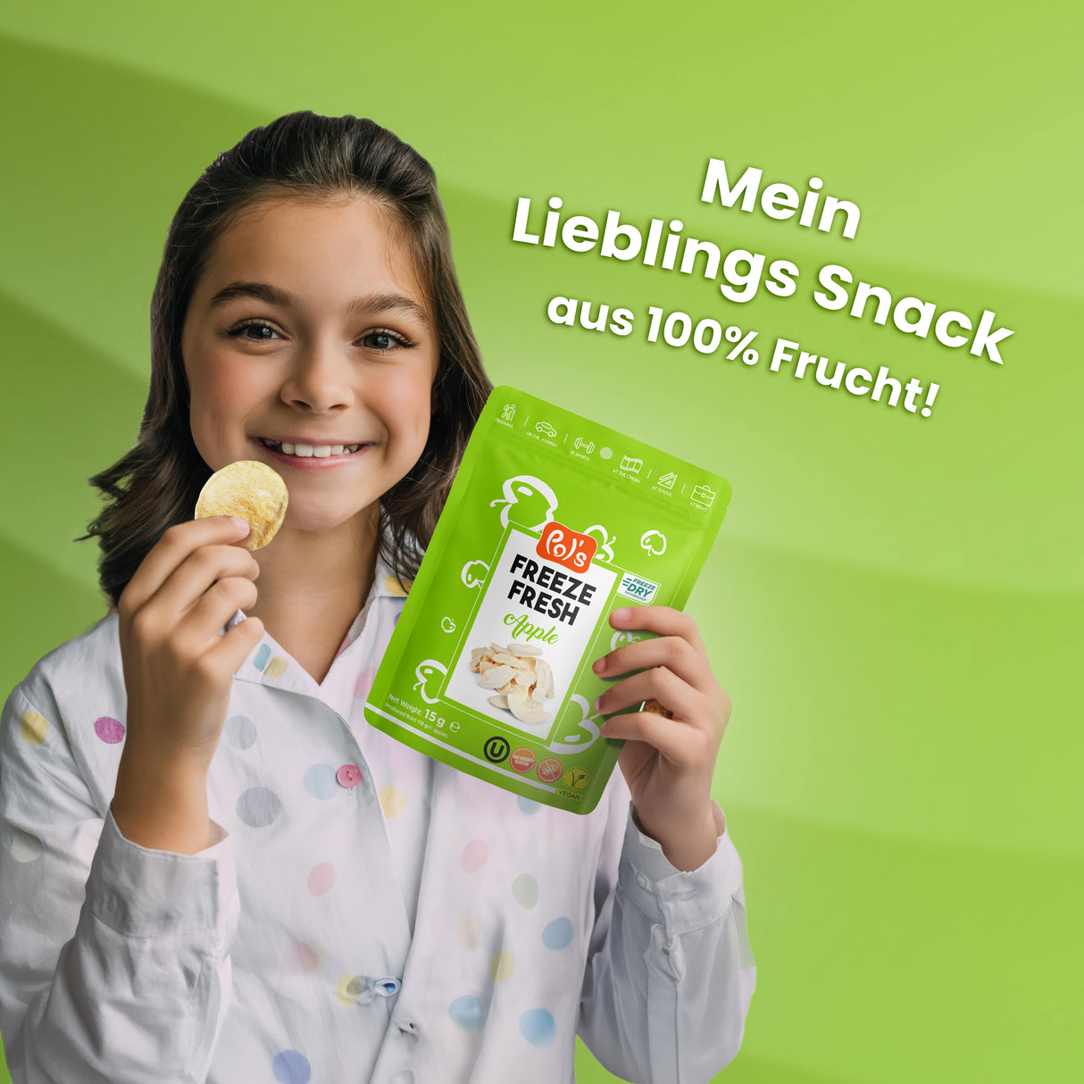 Pol's Freeze Fresh gefriergetrocknete Apfel Fruchtchips 15g