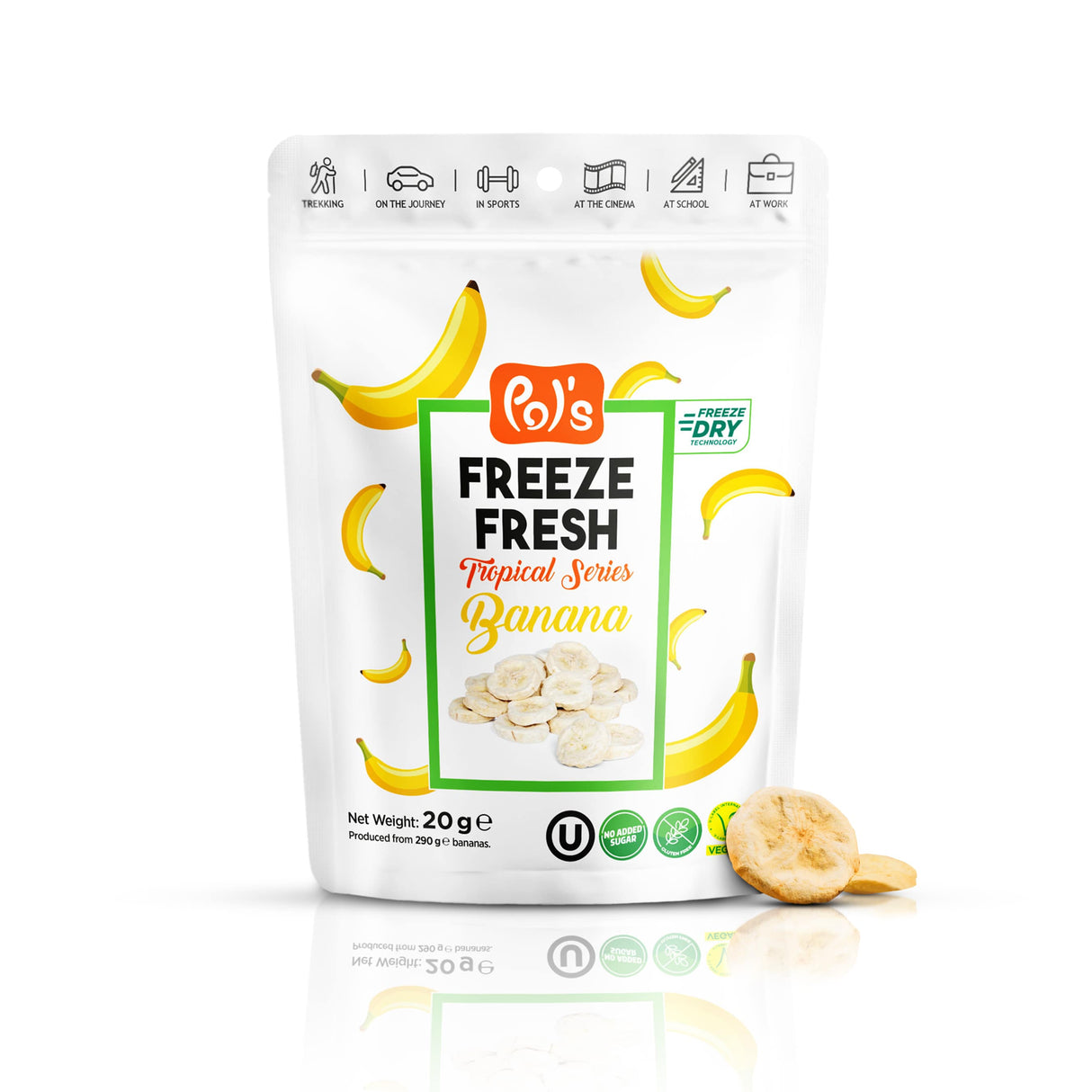 Pol's Freeze Fresh Freeze-Dried Banana Fruit Chips - 20 g