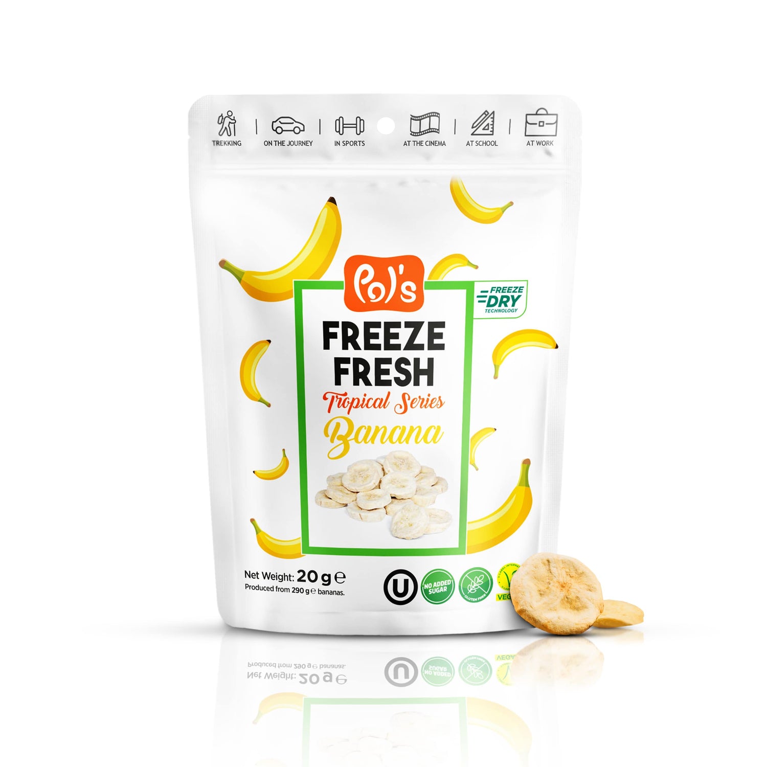 Pol's Freeze Fresh Freeze-Dried Banana Fruit Chips - 20 g