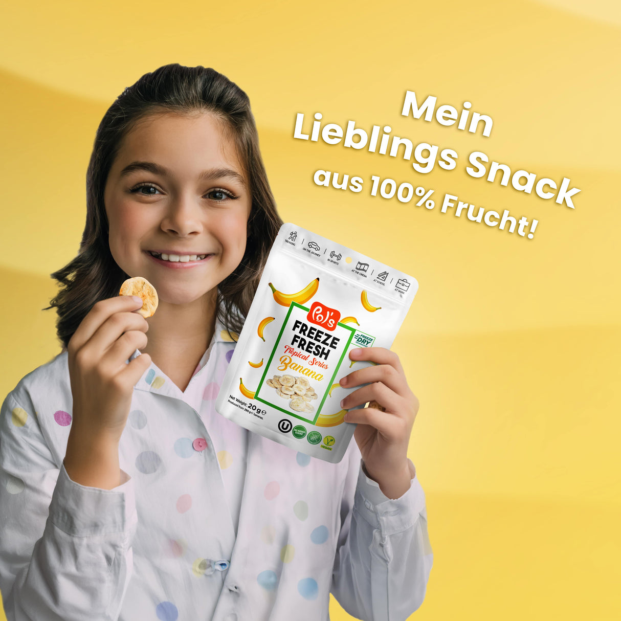 Pol's Freeze Fresh Freeze-Dried Banana Fruit Chips - 20 g