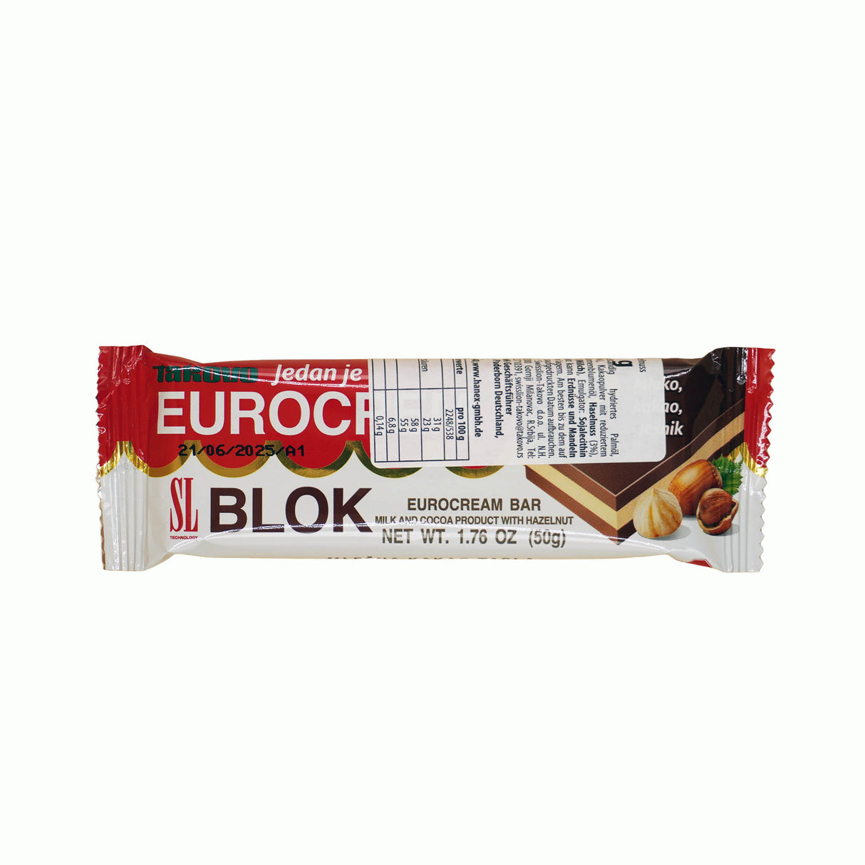 Eurocrem Block - Chocolate 50g Swisslion