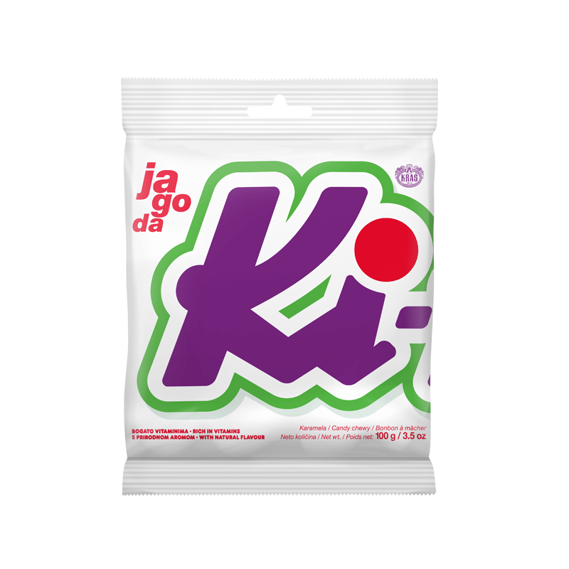 Kiki Strawberry Fruit Candies Kras 100g