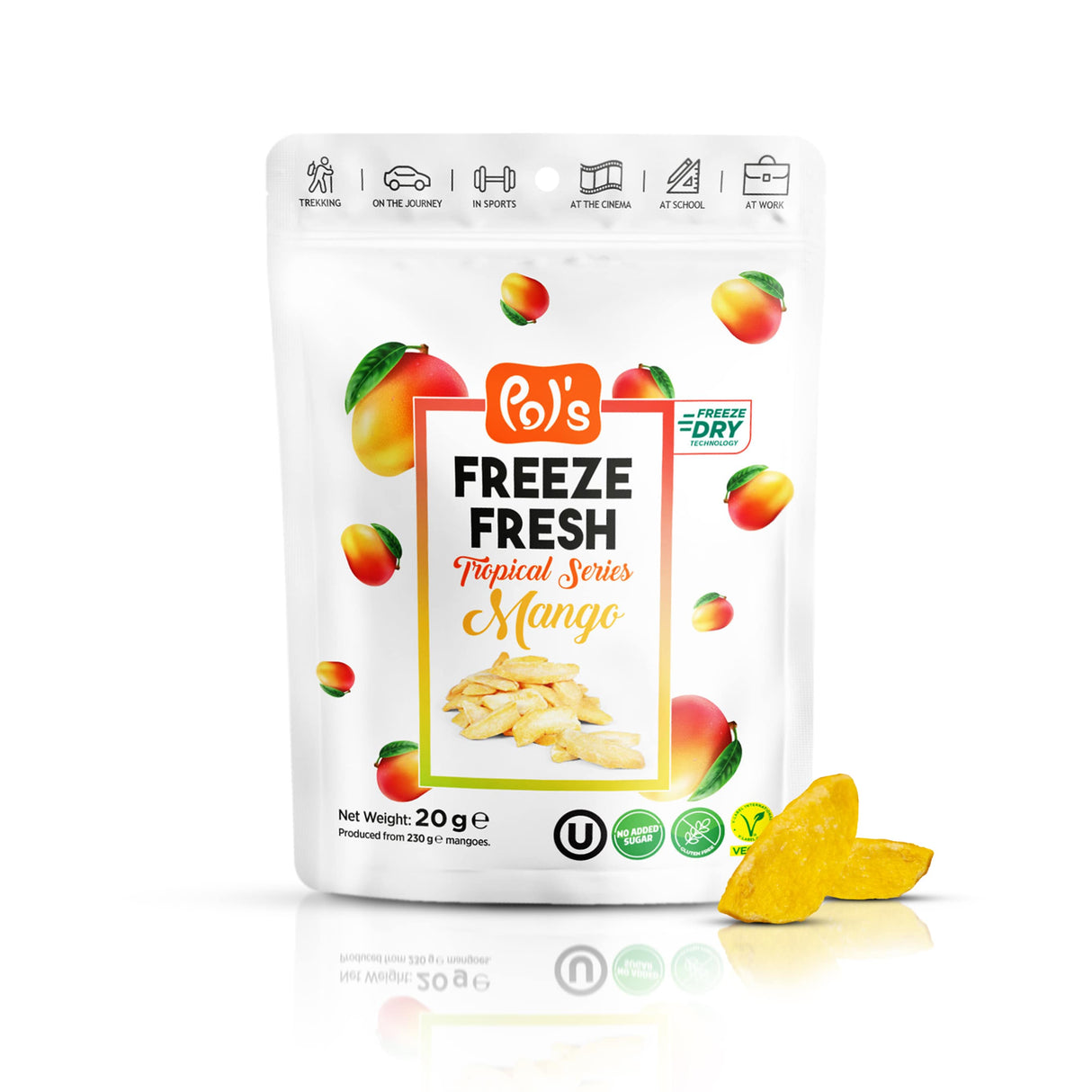 Pol's Freeze Fresh gefriergetrocknete Mango Fruchtchips 20g