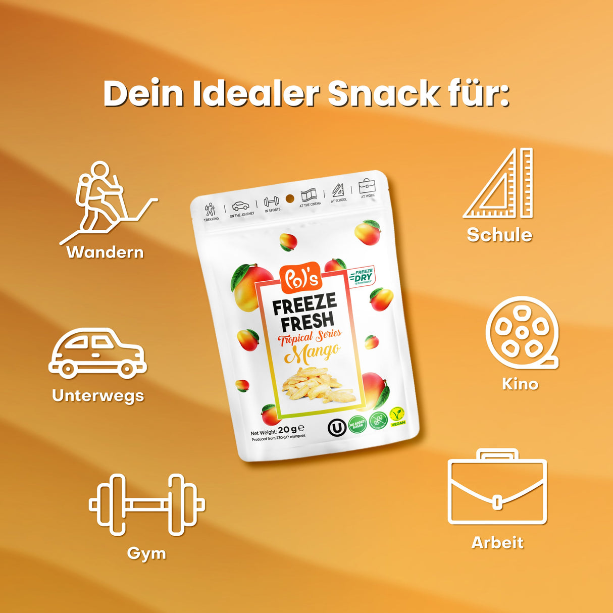 Pol's Freeze Fresh gefriergetrocknete Mango Fruchtchips 20g