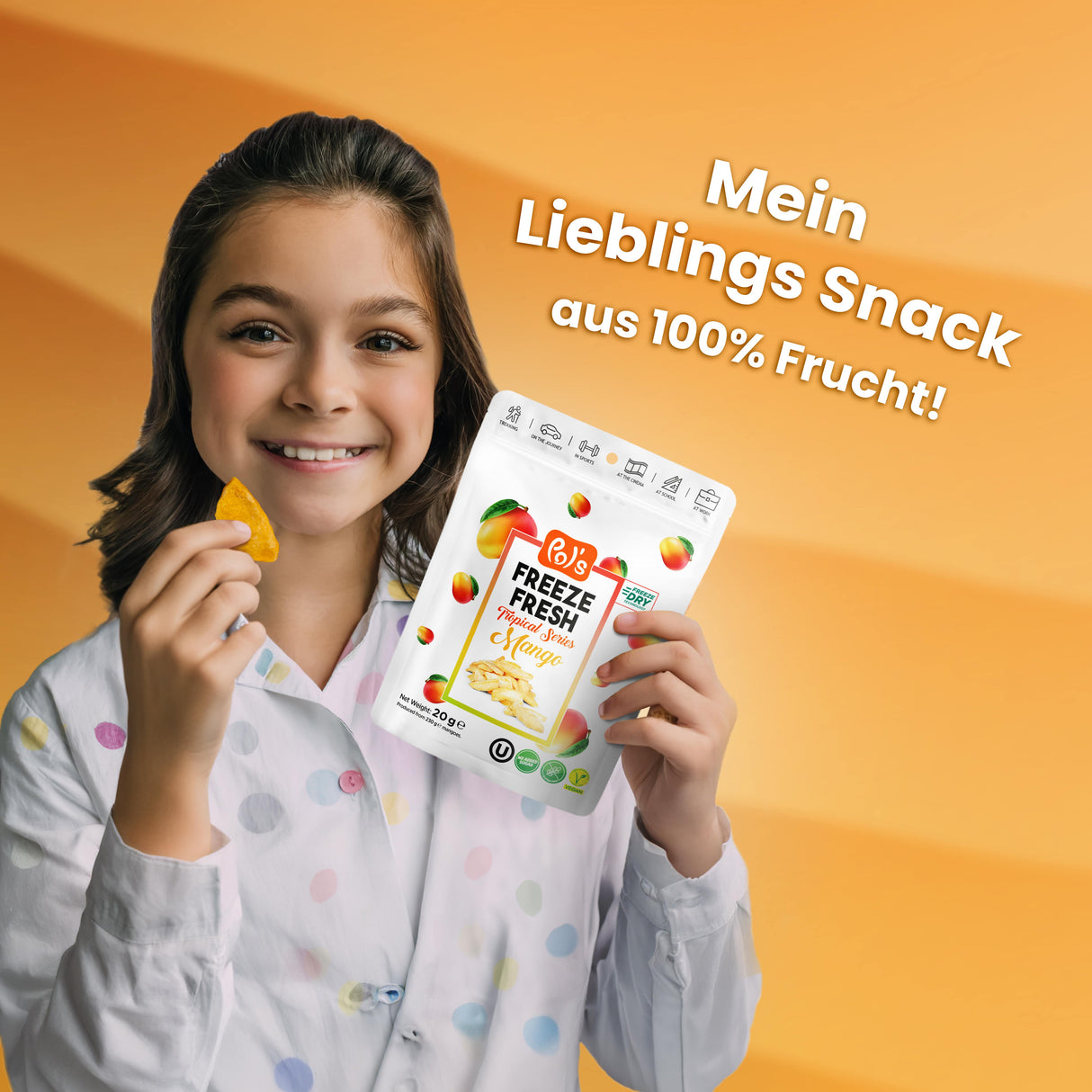 Pol's Freeze Fresh gefriergetrocknete Mango Fruchtchips 20g