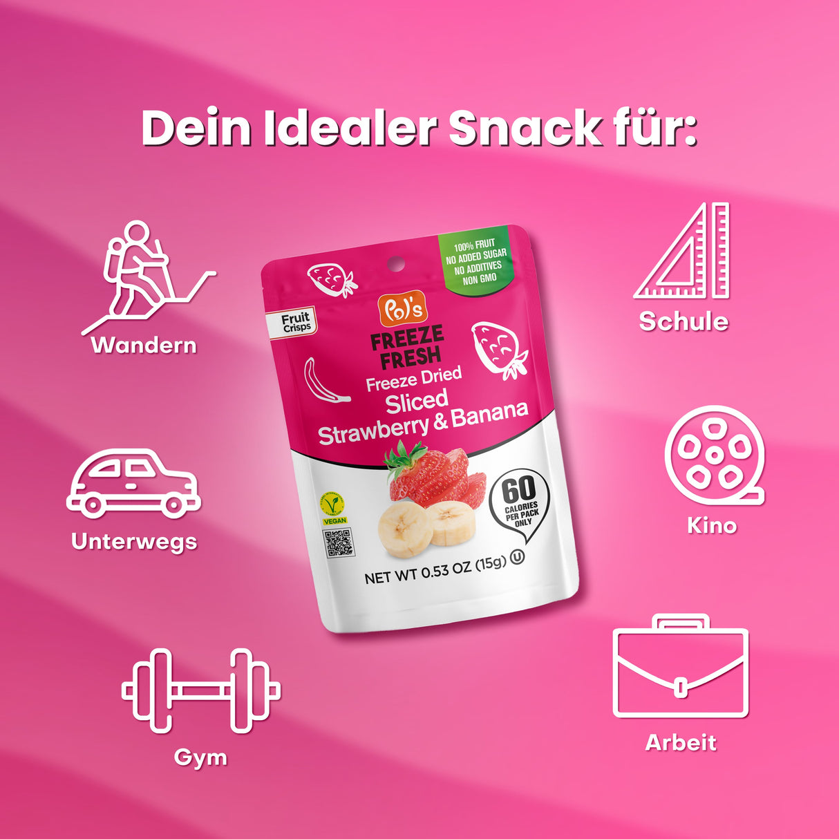 Pol's Freeze Fresh Sliced Strawberry & Banana 15g