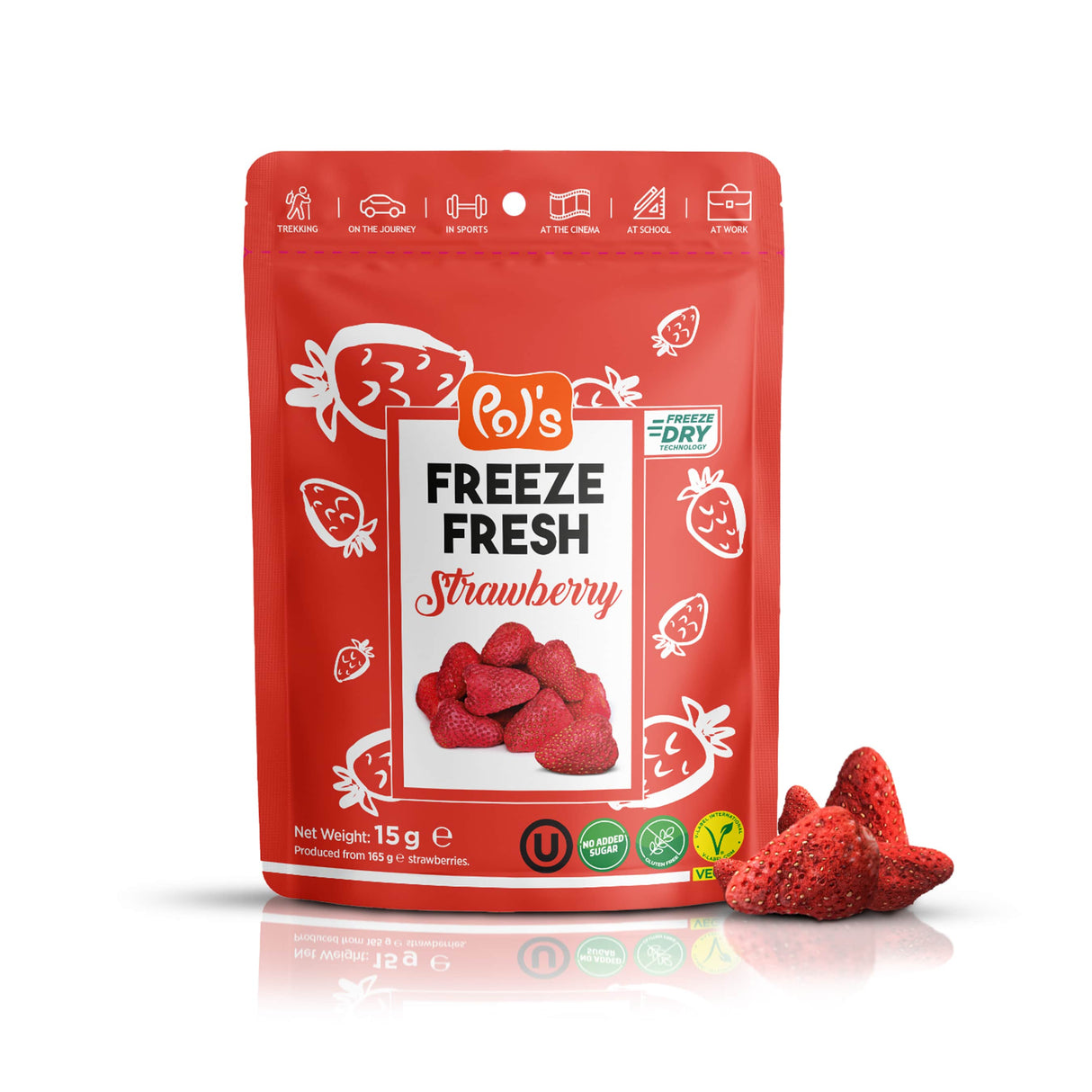 Pol's Freeze Fresh gefriergetrocknete Erdbeeren 15g