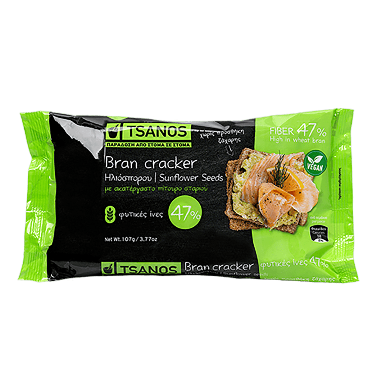 Cracker mit Sonnenblumenkerne 107g Tsanos