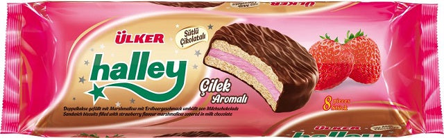 Ülker Halley Sandwich Cookie Strawberry 240g