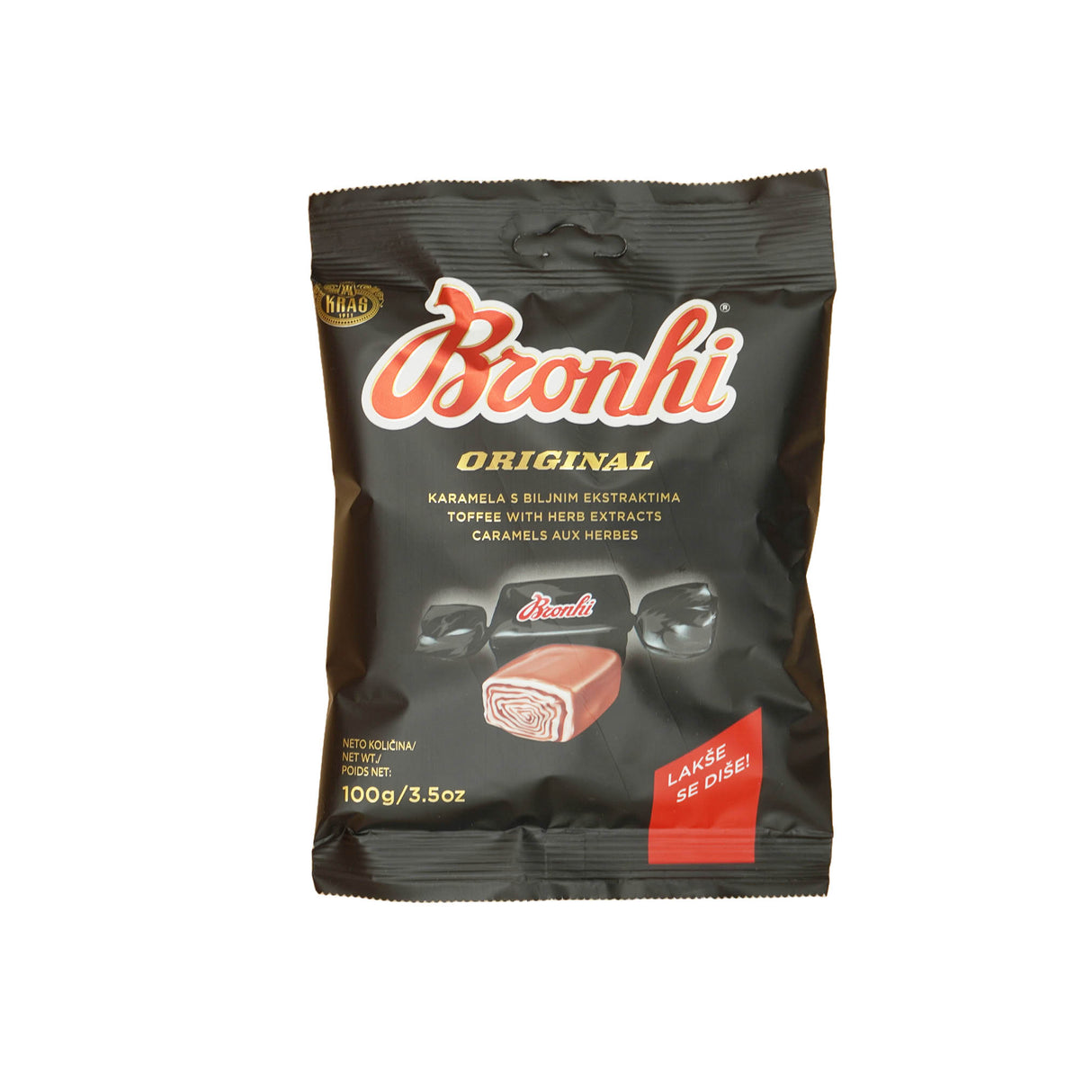 Bronhi Lakritz Karamell Bonbons Kras 100g