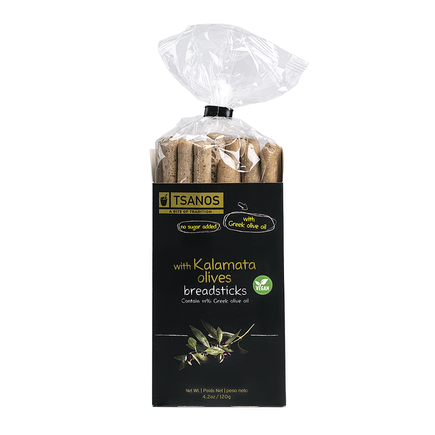 Tsanos Bread Sticks with Kalamata Olives 120g