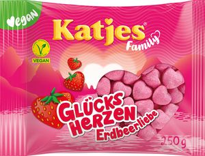 Katjes Family Glücksherzen Erdbeerliebe 250g